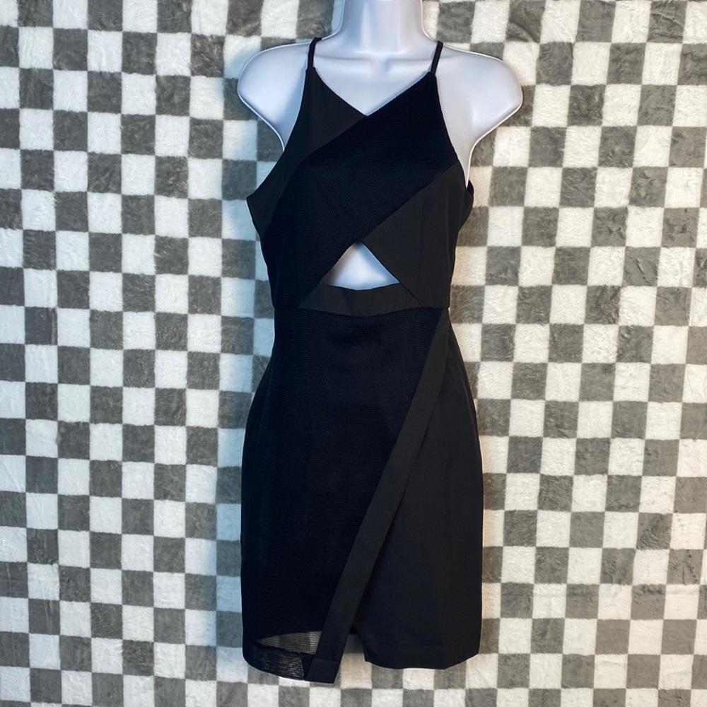 INA mini dress open waist cocktail homecoming s black - Picture 1 of 6